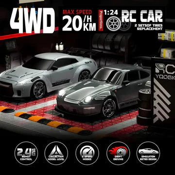 4WD RC-auto Retro Drift Master met LED-verlichting