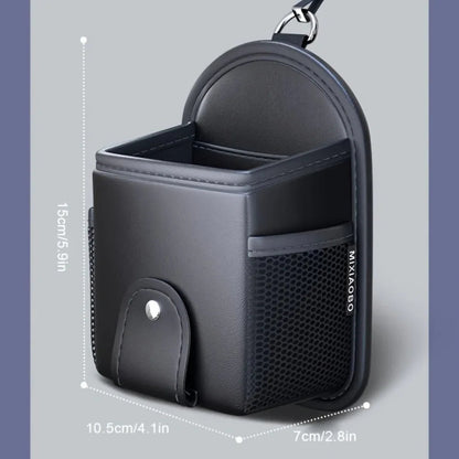 Auto vent organizer | Leren opbergvak met magneet telefoonhouder