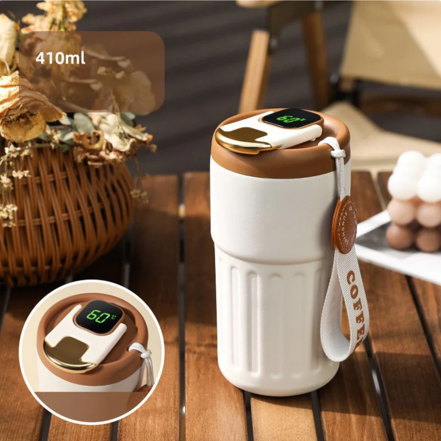 Compacte Thermosbeker met Temperatuurweergave