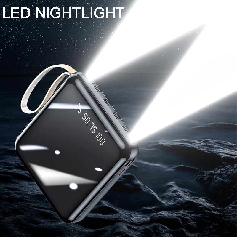 Draagbare Mini-Powerbank 20000 mAh met Geïntegreerde Kabels