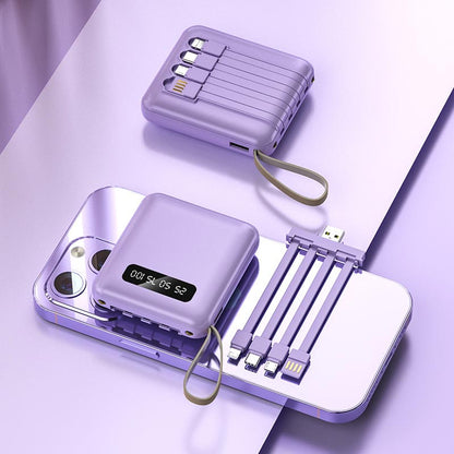 Draagbare Mini-Powerbank 20000 mAh met Geïntegreerde Kabels