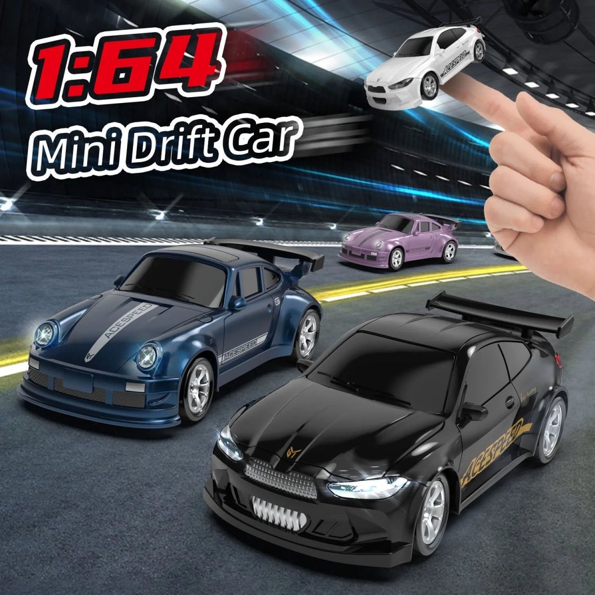 Mini RC Auto 1:64 met Driftfunctie en 2,4 GHz Afstandsbediening