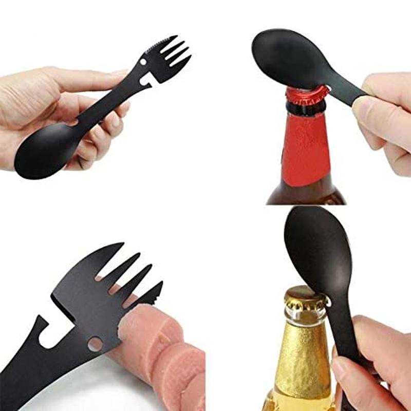 Multitool Spork 5 in 1 Voor Buitenactiviteiten