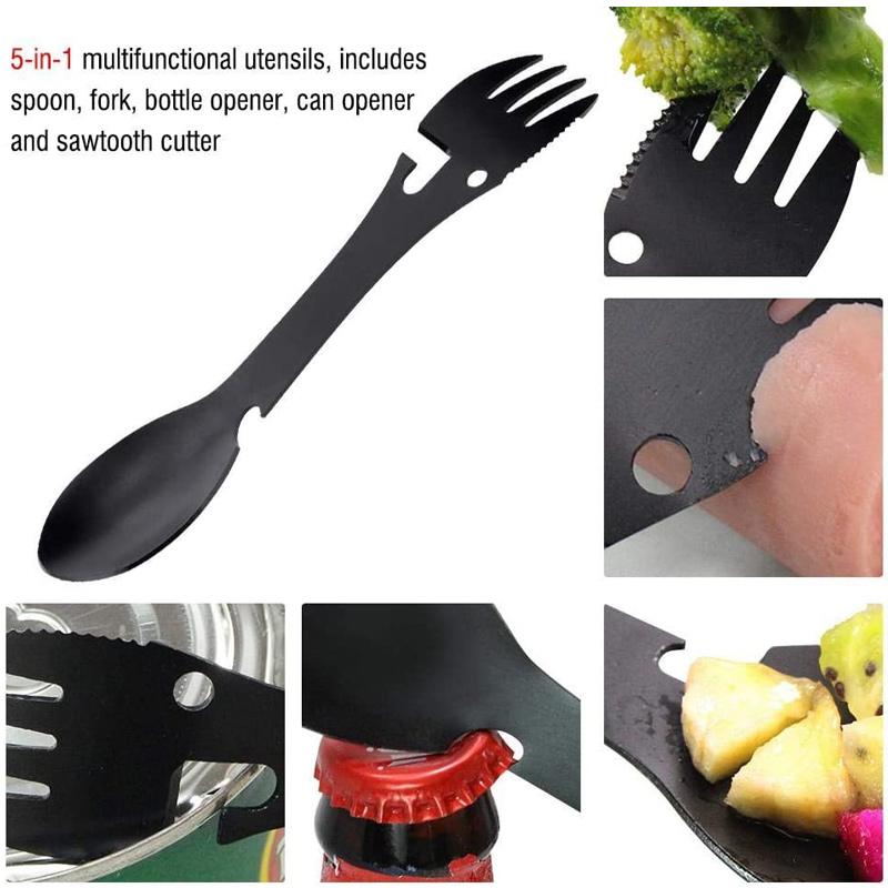 Multitool Spork 5 in 1 Voor Buitenactiviteiten