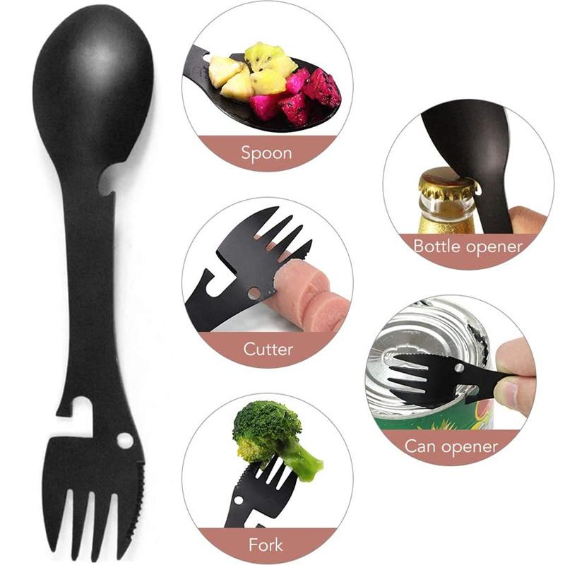Multitool Spork 5 in 1 Voor Buitenactiviteiten