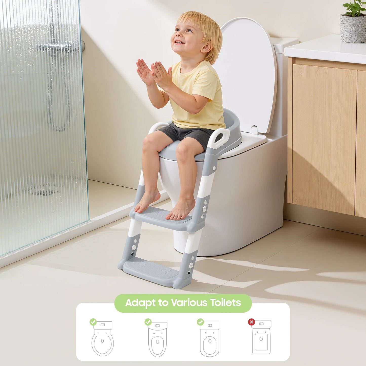 Opvouwbare Toiletverkleiner met Trapje