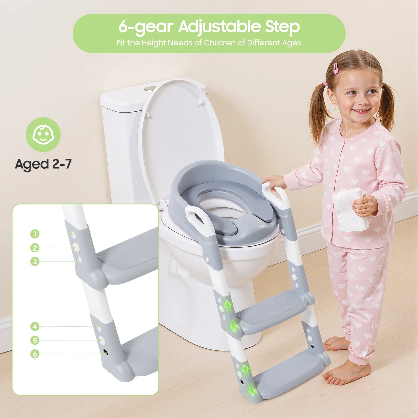 Opvouwbare Toiletverkleiner met Trapje