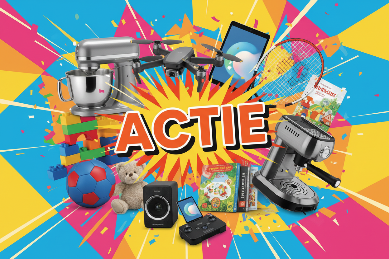 foto met artikelen in de actie