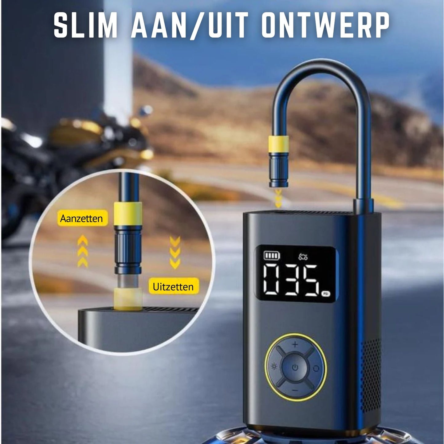 AeroPump X9 Draagbare Bandenpomp – Krachtige Compressor met Auto-Stop & Digitaal Display
