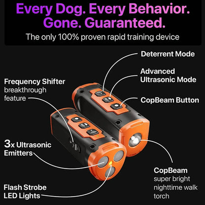 Ultrasone Anti Blaf Trainer met LED Zaklamp  – Oplaadbare Honden Afweerapparaat